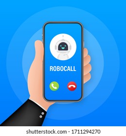 Business Card With Robo Call. Mobile Phone. Robo Call. Cpam. Vector Stock Illustration