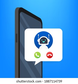 Business Card With Robo Call. Mobile Phone. Robo Call. Cpam. Vector Stock Illustration.
