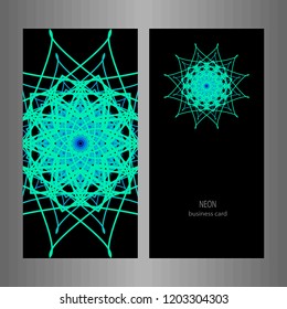 Business card. Round Ornament Pattern.  decorative elements