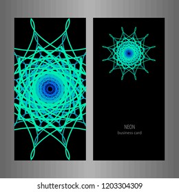 Business card. Round Ornament Pattern.  decorative elements