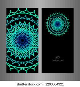 Business card. Round Ornament Pattern.  decorative elements