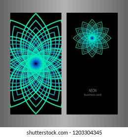 Business card. Round Ornament Pattern.  decorative elements