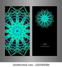 Business card. Round Ornament Pattern.  decorative elements