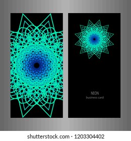 Business card. Round Ornament Pattern.  decorative elements