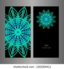 Business card. Round Ornament Pattern.  decorative elements
