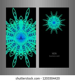 Business card. Round Ornament Pattern.  decorative elements