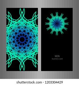 Business card. Round Ornament Pattern.  decorative elements