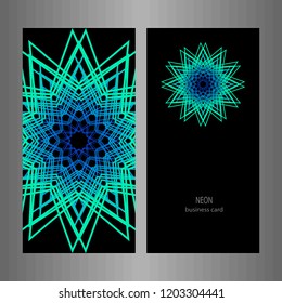 Business card. Round Ornament Pattern.  decorative elements