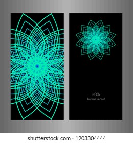 Business card. Round Ornament Pattern.  decorative elements