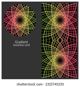 Business card. Round Ornament Pattern. decorative elements