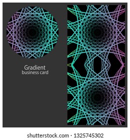 Business card. Round Ornament Pattern. decorative elements