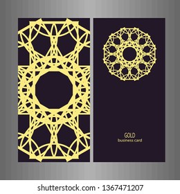Business card. Round Ornament Pattern. decorative elements