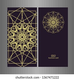 Business card. Round Ornament Pattern. decorative elements