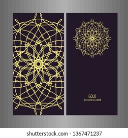 Business card. Round Ornament Pattern. decorative elements
