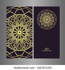 Business card. Round Ornament Pattern. decorative elements