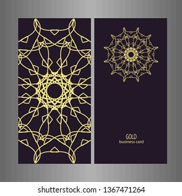 Business card. Round Ornament Pattern. decorative elements