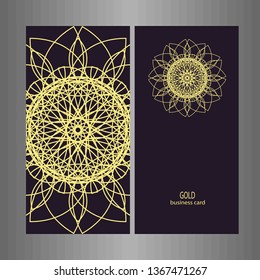 Business card. Round Ornament Pattern. decorative elements
