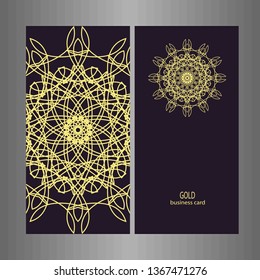 Business card. Round Ornament Pattern. decorative elements
