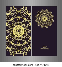 Business card. Round Ornament Pattern. decorative elements