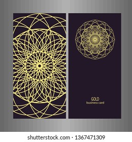 Business card. Round Ornament Pattern. decorative elements