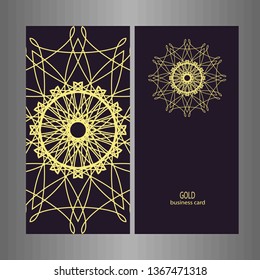 Business card. Round Ornament Pattern. decorative elements