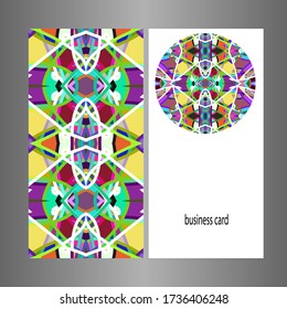 Tarjeta de visita. Patrón de ornamento redondo. elementos decorativos