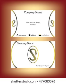 Business card with S letter logo made of zip