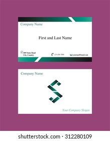Business card with S logo