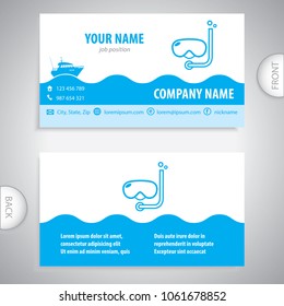 business card - scuba diving - boat trip - company presentations