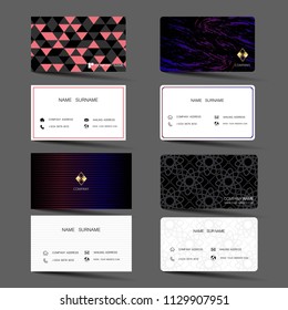 Business card set.