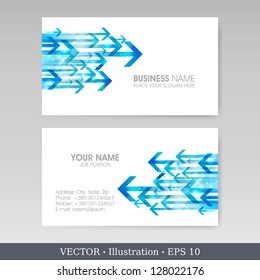 Business Card Set with arrows.  Vector illustration. EPS10