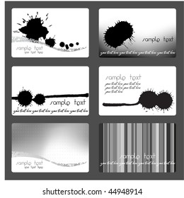 business card set with black ink splashes