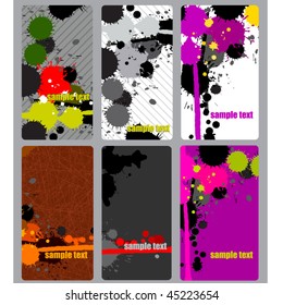 business card set with colorful ink splashes