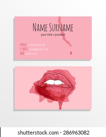 Business Card Set, Fashion And Makeup Concept