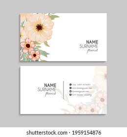 Business Card Set with flowers. Vector illustration. EPS10