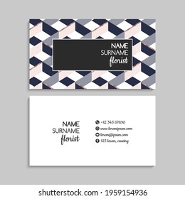 Business Card Set with flowers. Vector illustration. EPS10