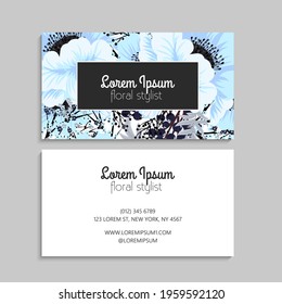 Business Card Set with flowers. Vector illustration. EPS10