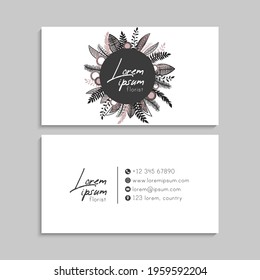 Business Card Set with flowers. Vector illustration. EPS10