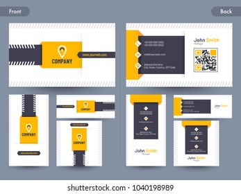 Business card set  with front and back presentation.