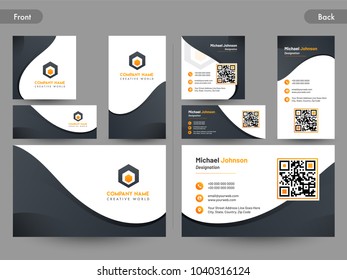 Business card set with front and back presentation. Business card set with front and back presentation.