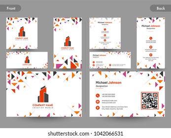 Juego de tarjetas de visita con presentación frontal y posterior.