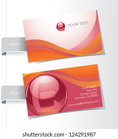 Business Card Set Front and Back Letter E globe Icon Symbol