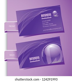 Business Card Set Front and Back Letter D Globe Sphere Icon Symbol
