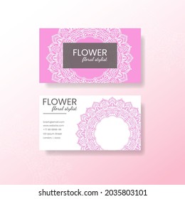 Business Card Set with Mandala Flower