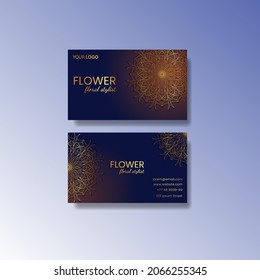 Business Card Set with Mandala Flower. EPS 10