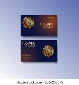 Business Card Set with Mandala Flower. EPS 10