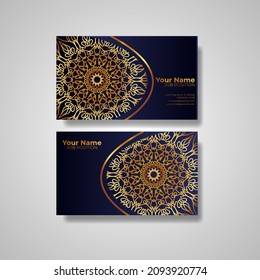 Business Card Set with Mandala Flower.