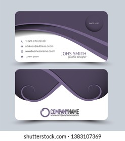 Business card set. Modern design banner template. Presentation background. Purple vector illustration.