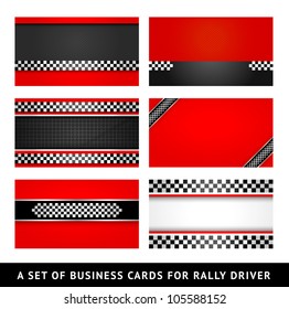 Business card - set rally driver templates. Vector 10eps