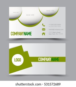 Business card set template. Banner design. Green color. Corporate identity vector illustration